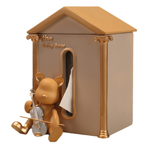 ชุดกล่องกระดาษทิชชู่รูปหมีน้อย ดีไซน์การ์ตูนเรซิ่น สไตล์โมเดิร์นเรียบง่าย ตกแต่งบ้านแบบตั้งพื้น - Product Image 5