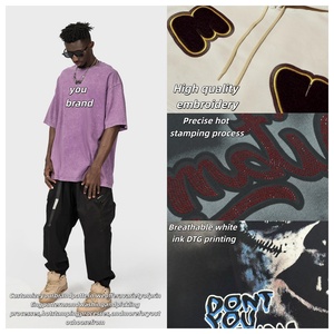 Camiseta Personalizada Hell Retro Star para Hombre, 250g, Algodón, Estilo Hip Hop, Hombros Anchos, Corte Holgado, Moda de Los Ángeles, Impresión DTG - Product Image 4