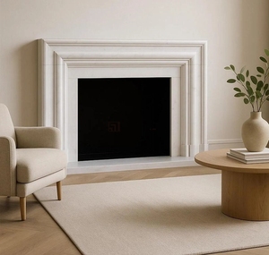 Chimenea Decorativa Portátil Ajustable de Mármol Bianco Carrara Contemporánea para Hotel, Apartamento, Oficina, Edificio, Sala de Estar - Product Image 5