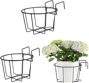 Modern Metal Hanging <b>Flower</b> Pot Holder Circular Design for Wall Mounting with Plant <b>Support</b> Frame - Product Image 1
