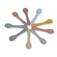 Cuillère et fourchette en silicone certifiées CE CPC, sans BPA, non toxiques, pour enfants, ustensiles d'alimentation, ensemble de couverts pour la diversification alimentaire des bébés avec boîte de rangement