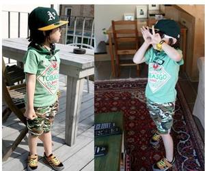 กางเกงขาสั้นเด็กผู้ชายลายพรางผ้าฝ้ายขายส่ง - Product Image 4