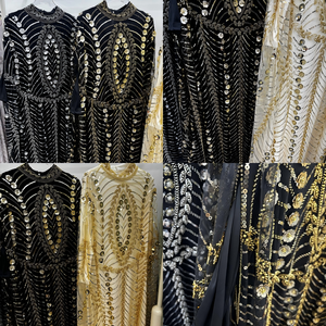 <span class=keywords><strong>Robe</strong></span> <span class=keywords><strong>longue</strong></span> Abaya Kaftan <span class=keywords><strong>en</strong></span> maille noire perlée à la main, style Dubaï Moyen-Orient, argent brillant, pour femme, idéale pour mariage, fête, tenue modeste, Aïd - Product Image 2