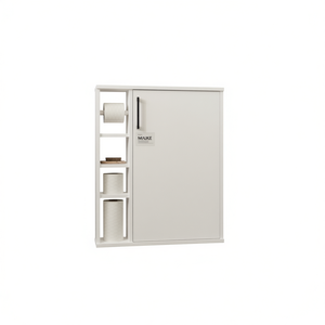 Armoire à pharmacie Clayton à 1 porte, 60x70 cm, étagère de rangement murale pour salle de bain, design minimaliste blanc - Product Image 1