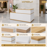 Bureau d'accueil en bois - Design moderne et simple, mobilier commercial multifonctionnel pour hôtels, salons de beauté et hôpitaux