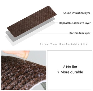Thảm bậc cầu thang sọc polyester 8 x 30 inch, mặt sau TPR, tự dính, chống trơn trượt, dùng cho gia đình, giặt được, sản xuất bằng máy - Product Image 5