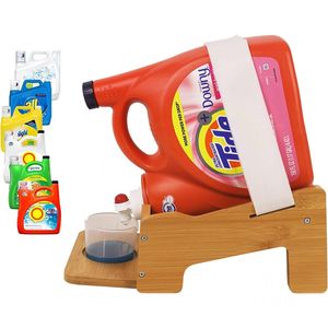 Eco Go - Contenedor Rectangular de Bambú para Detergente de Lavandería con Bandeja para Vasos y Correa para la Organización del Cuarto de Lavandería - Product Image 1