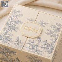 Boîte cadeau de luxe à double porte en matériaux recyclés verts avec insert personnalisé et logo en feuille d'or, boîte rigide pour parfum et bougie