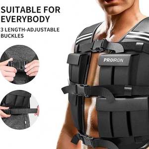 Chaleco con Peso para Entrenamiento, Chaleco de Gimnasio Negro para Fitness, Chaleco de Entrenamiento con Peso de 50 kg para Correr - Product Image 2