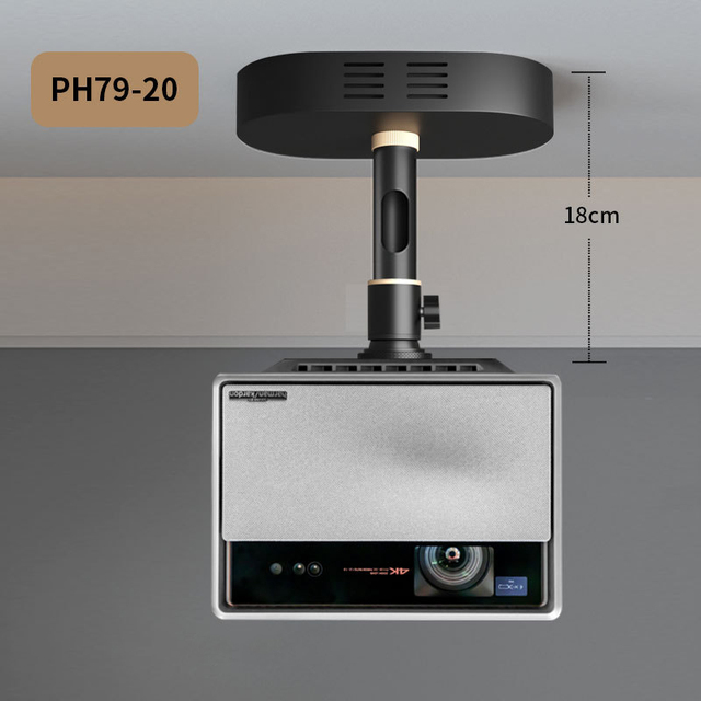 Hot Selling Universal 360 Degree Rotating Aluminum Alloy Ceiling Mount Projector Bracket with 10kg Load Capacity Hidden Adapter