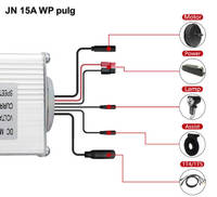 Contrôleur de moteur sans balais pour vélo électrique JN UART2.0 36V-48V 15A DC 250W-350W, étanche, avec prise SM, en alliage d'aluminium, pièces pour vélo électrique