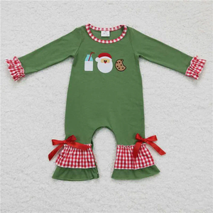 Boutique Winter Kids Clothes <strong>Christmas</strong> Wear Milk Cookie Santa Applique Sibling Matching Set Baby Toddler <strong>Girl</strong> Boy <strong>Outfits</strong> - Product Image 3