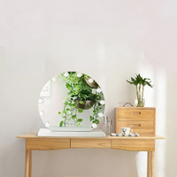 Miroir de maquillage de bureau intelligent 12 ampoules style bois de houx avec lumière LED Miroir sur pied tendance avec logo d'étiquetage