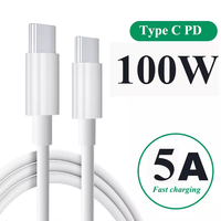 Câble USB c 100W 5A vers câble de chargeur d'extension de téléphone portable USB C 1m 3A 60W PD Charge rapide