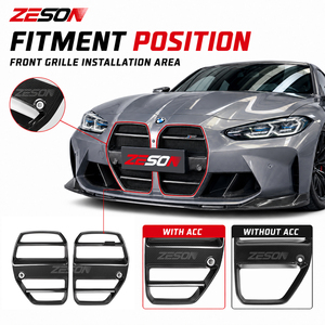 Rejilla Delantera Estilo ST de Fibra de Carbono Seca ZESON con ACC para <span class=keywords><strong>BMW</strong></span> M3 M4 G80 G82 G83 Competition XDrive <span class=keywords><strong>2021</strong></span>+ - Product Image 5