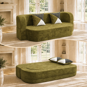 [Stock en EE. UU.] Sofá Cama Eggshell de 78.74" Convertible sin Estructura con Tela de Felpa Suave, <span class=keywords><strong>5</strong></span> <span class=keywords><strong>Colores</strong></span>, Envío Nacional en EE. UU., MOQ 1 - Product Image 2