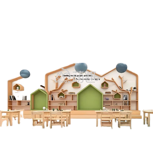 Moetry Maternelle Moderne Salle de Lecture Design Préscolaire Bibliothèque Arbre en Bois Maison Bibliothèque Ensemble École Garderie Pépinière - Product Image 2