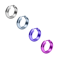 Anneau de septum clicker en titane ASTM F136 G23 16G anodisé multicolore pour piercing nez, cartilage d'oreille, hélix, tragus
