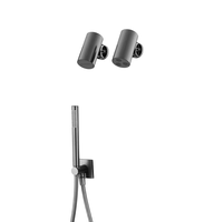 Robinet de douche thermostatique de luxe Homedec HD-SET036, finition or brossé, système de douche encastré, système de douche de pluie, poignée unique, laiton