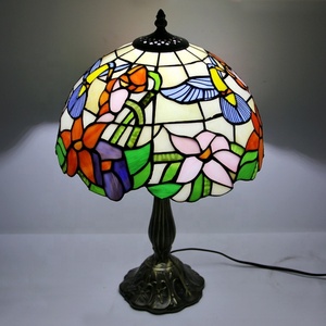 LongHuiJing 12 Inch European Mediterranean Stained Glass LED Eco-Friendly Dome Table Lamp AC Multicolored Reading <b>Light</b> Living - Product Image 6