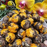 Teh Bola Mekar Dendrobium Buatan Tangan Teh Putih dengan Bunga Dendrobium Bola Teh Mekar Buatan Tangan Tersedia Kotak Hadiah
