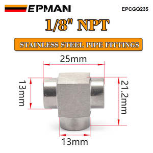 EPMAN 1/8 NPT Innengewinde T T T T T T-Anschluss 3-Wege-SS304-Anschluss für Flüssigkeits übertragung, Vakuum leitung, Kraftstoff pumpe, Ölkühler usw. EPCGQ235 - Product Image 2