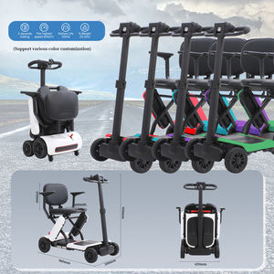 Scooter de mobilité pliable pour <span class=keywords><strong>personnes</strong></span> <span class=keywords><strong>âgées</strong></span> à 4 roues, léger, avec cadre en alliage d'aluminium - Compagnon de voyage portable - Product Image 4
