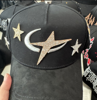 En stock: Gorras de béisbol personalizadas de 5 paneles con diseño de barba, sombreros de ala ancha tipo camionero X CT, sombreros con barba de diamantes de imitación cromados CT
