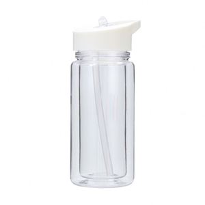 Eco-friendly Transparent Wide-Mouth Leak-Proof Portable Water Bottle Straw Direct <b>Drinking</b> Applicable Unisex <b>Sports</b> Travel - Product Image 2