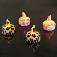 Bougies LED à imprimé léopard Bougies florales personnalisées sans flamme Faveurs d'événement de mariage en vrac OEM