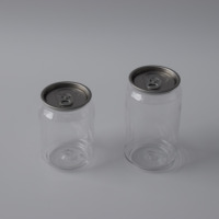 Bouteille transparente en PET avec couvercle en aluminium à languette, plusieurs spécifications, conteneur personnalisé pour soda et jus