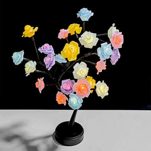 Adorno de lámpara negro fondo redondo color rosa árbol luz Mesa decoración regalo Uionen 2200 - Product Image 4