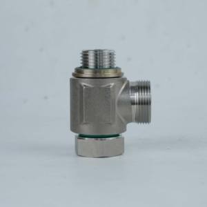 Sambungan Putar Artikulasi Banjo Metrik Hidrolik Baja Tahan Karat Tekanan Tinggi 24 Derajat dengan Seal Kerucut dan Ulir NPT Tempa - Product Image 1