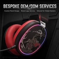 WooKing HS Pro Headset Gaming PC Nirkabel Tiga Mode dengan Mikrofon, Driver Dinamis, Peredam Kebisingan Aktif, Pencahayaan RGB, Latensi Rendah