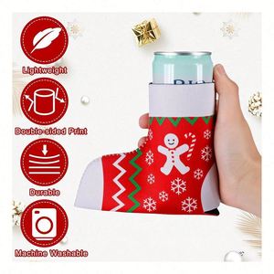 Enfriador de Latas de Cerveza de Neopreno con Diseño Personalizado de Navidad, Impresión a Todo Color, Forma de Bota, Sublimación, Estilo Vaquero - Product Image 5