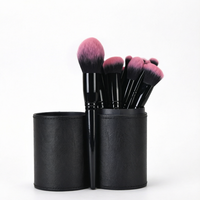 Ensemble de 12 pinceaux de maquillage de qualité supérieure avec manche en bois pour le visage des femmes - Fond de teint, blush, anticernes et plus