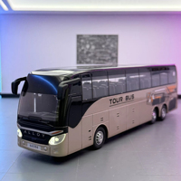 Escala 1:32 Diecast CZ autobús Metal simulación coche aleación vehículo juguete sonido luz retroceso Puertas Abiertas ruedas móviles autobús modelo Juguetes