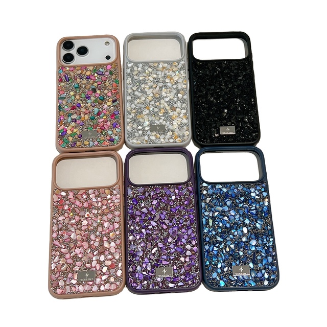 For iPhone 17 crystal phone case with luxurious colorful Diamond For iPhone 17 Pro Max with sparkling diamonds and soft rubber