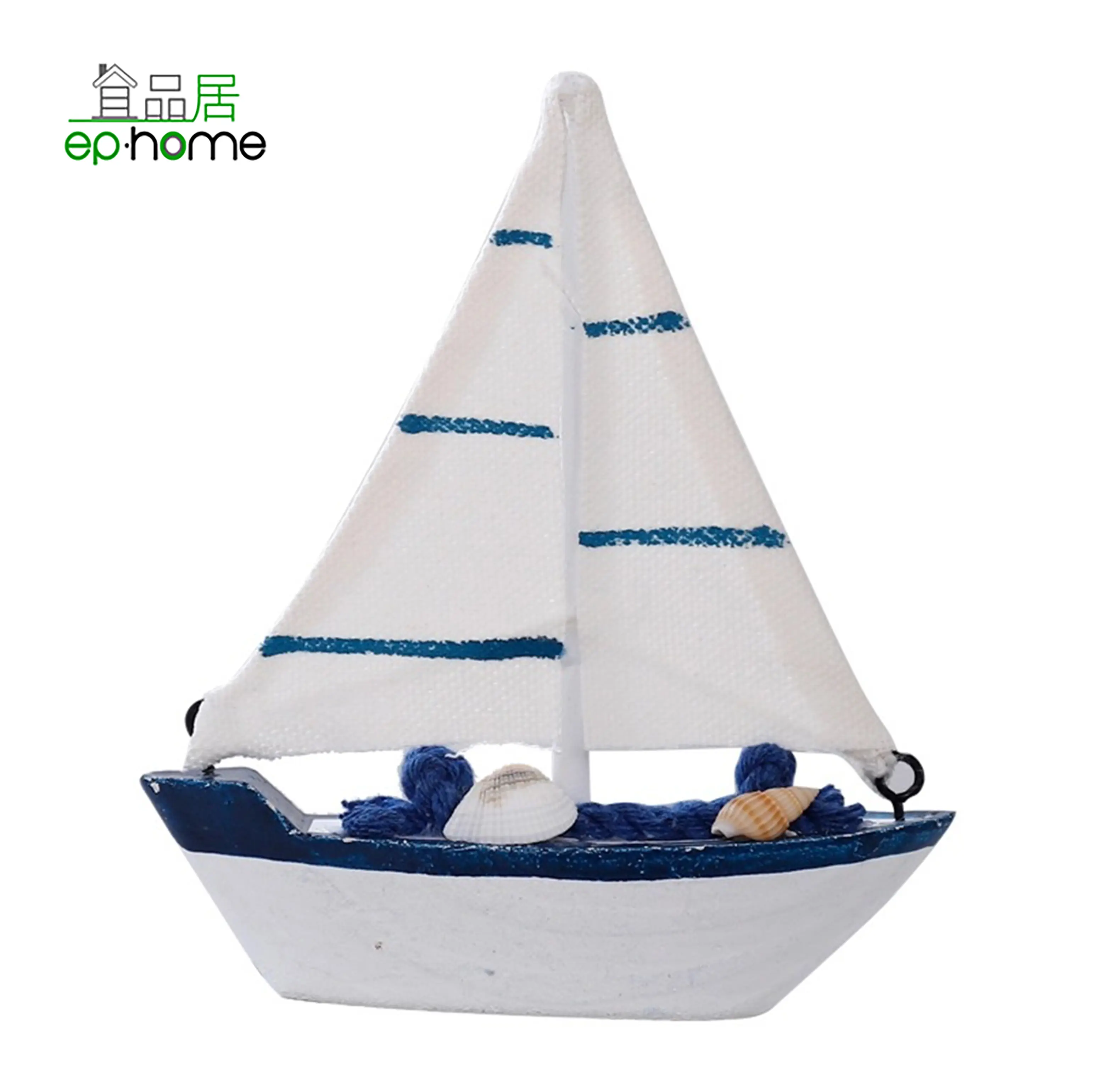 Деревянная миниатюрная модель парусника-пляжный морской дизайн, темно-синий и белый, подарки на день рождения для парня