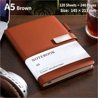 Carnet en cuir PU A5 avec logo personnalisé, porte-stylo, journal en daim, 240 pages, agenda, cadeau de bureau, bloc-notes exécutif