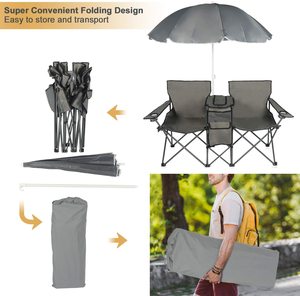 Promoción Metal portátil camping <span class=keywords><strong>mesa</strong></span> plegable <span class=keywords><strong>y</strong></span> <span class=keywords><strong>sillas</strong></span> <span class=keywords><strong>conjunto</strong></span> camping silla reclinable <span class=keywords><strong>sillas</strong></span> plegables de metal con paraguas - Product Image 3