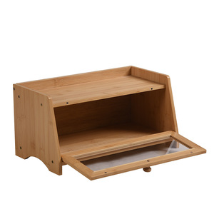 กล่องขนมปังไม้ไผ่พร้อมหน้าต่างมองเห็นได้ สีธรรมชาติ 40x22x20 ซม. สำหรับเก็บขนมปังปิ้งในครัวสไตล์โมเดิร์น - Product Image 3