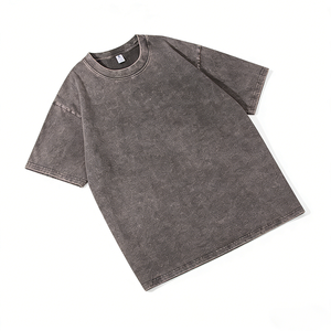 T-shirt promotionnel pas cher personnalisé en coton peigné 100% vierge, délavé vintage, coupe ample et décontractée pour homme - Product Image 5
