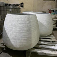 Conception personnalisée Pots d'extérieur en pierre de jardin vieillie Jardinières en béton pour bonsaï Pot de fleurs Vase