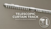 Rail de rideau télescopique en aluminium multi-tailles de 0,65 à 5,1 m, sans découpe, glisse silencieusement et convient à toutes les fenêtres