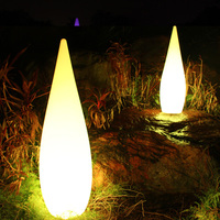 Lámpara de Pie LED Moderna para Exteriores, Forma de Gota de Agua, Luz Variable, para Decoración de Hoteles, Restaurantes, Patios y Jardines