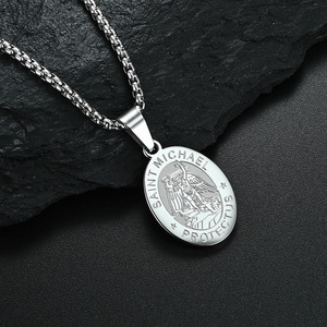 Saint Michel Religieux Médaille Collier Pendentifs Michael Archange Catholique Bijoux De Mode avec Lien Chaîne <span class=keywords><strong>Pendentif</strong></span> De Protection Ne - Product Image 2