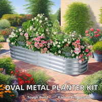 Jardinières surélevées ovales en métal de style américain moderne, écologiques, pour la décoration de la maison, kit de jardinières, supports de fleurs pour le sol