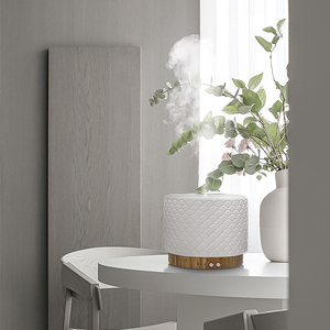 Humidificateur tendance, design écologique, diffuseur d'arômes en bois de bambou et céramique, diffuseur ultrasonique pour la maison - Product Image 6