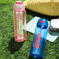 Bouteille d'eau de sport 900 ml personnalisée de qualité alimentaire, écologique, pour extérieur et gym, avec paille pour boire directement, vente en gros